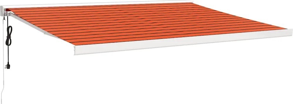 vidaXL Copertină retractabilă portocaliu/maro 4x3 m, textil/aluminiu