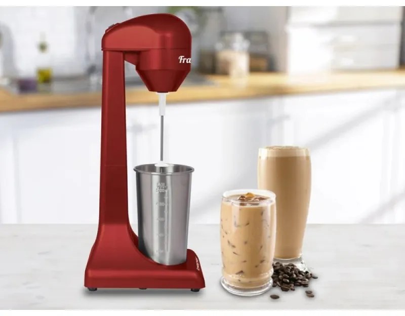 Mixer frappe Beper BP.690, 100W, 500 ml, 2 viteze, Mixer Inox, Rosu/inox