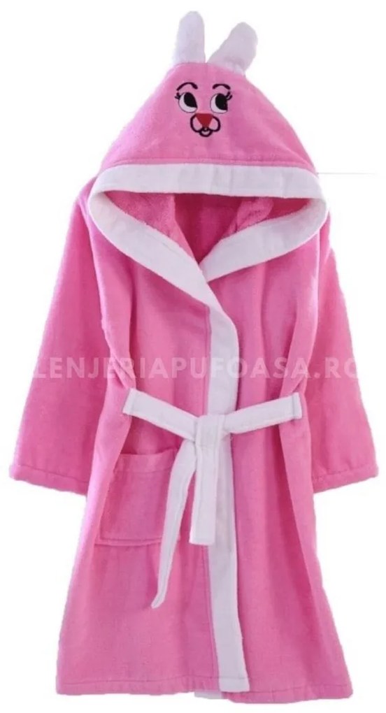 Halat de baie copii, bumbac 100% - Roz, LP-HBP-4