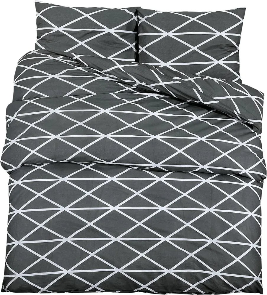 vidaXL Set cu husă de pilotă, gri, 200x200 cm, bumbac