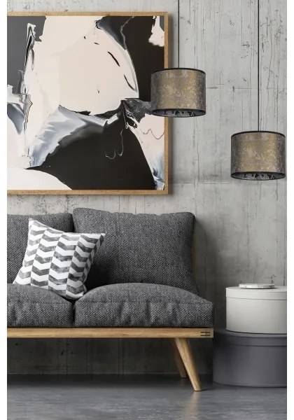 Lustră pe cablu REZO 3xE27/60W/230V aurie/turcoaz