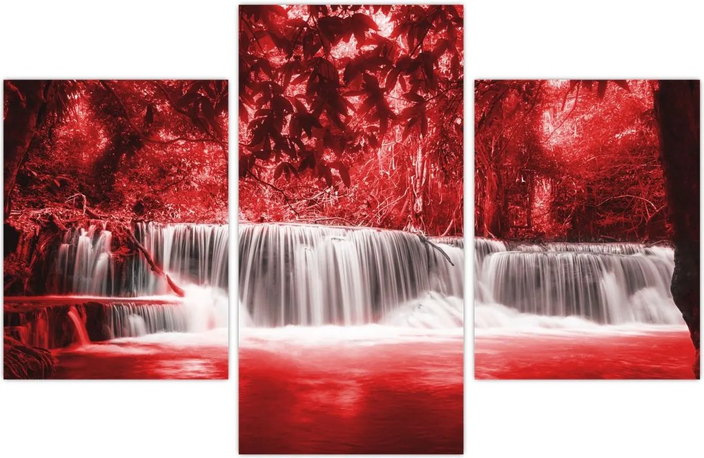 Tablou - Cascadă, roșu (90x60 cm)