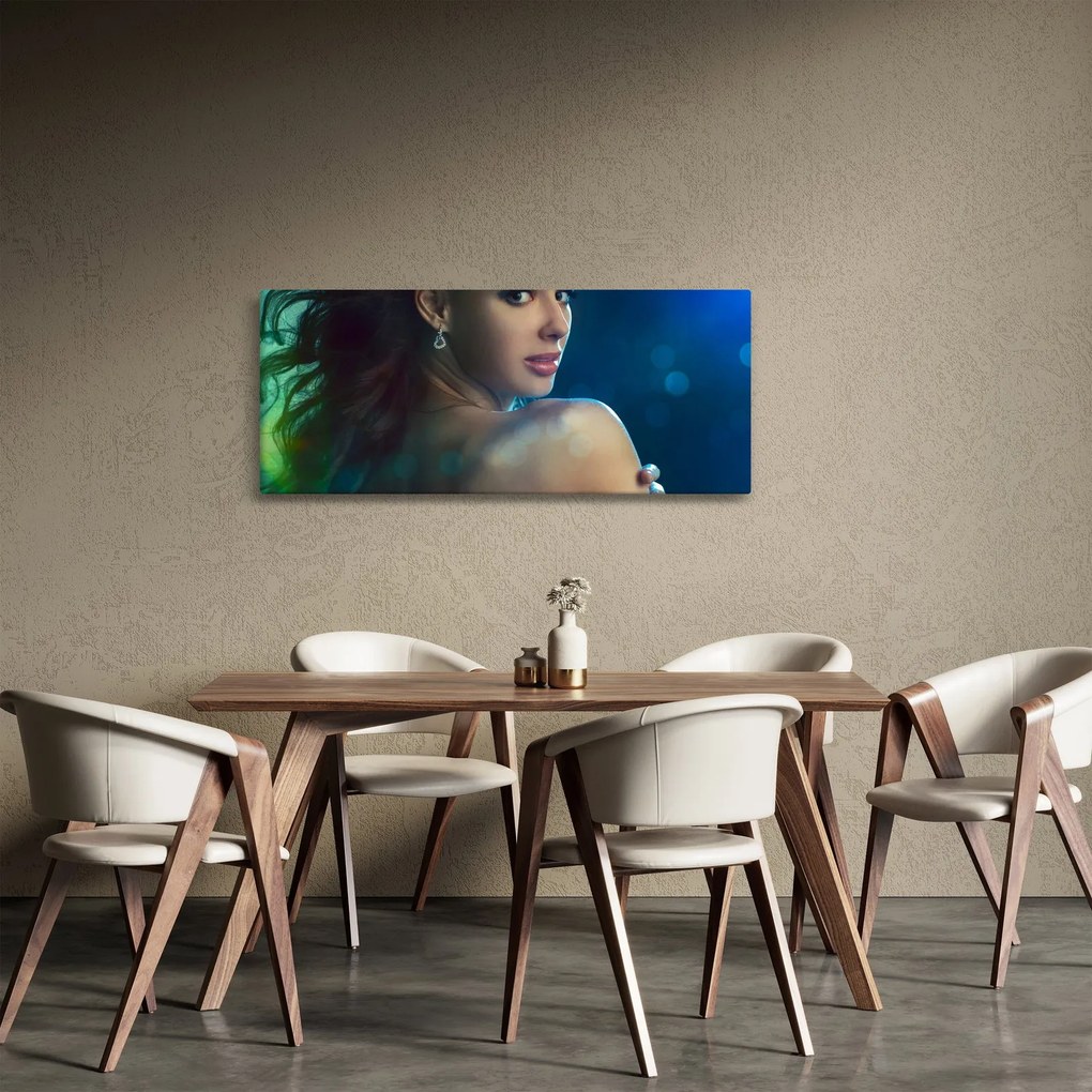 Tablou - Privirea unei femei tinere (120x50 cm)