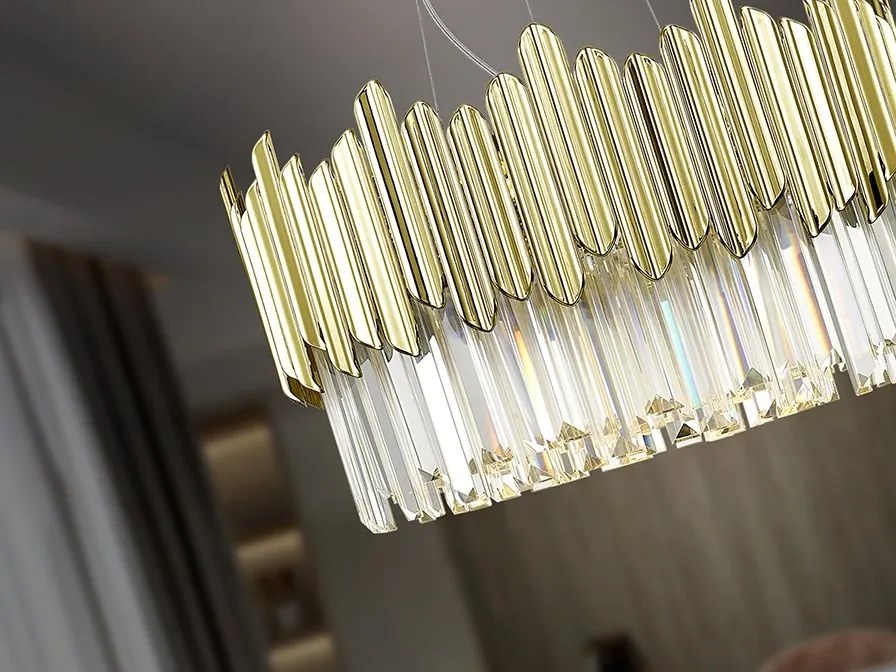 Lustra suspendata design elegant Tiara crom/auriu