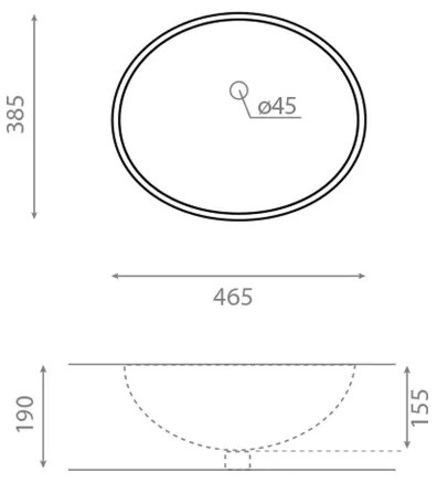 Bathco 0054 - Lavoar încastrat MODENA, 43,5 x 38,5 cm, porțelan, alb