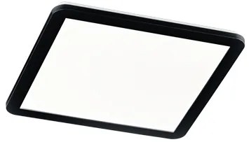 Plafoniera pătrată neagră 40 cm cu LED inclus, reglabilă în 3 trepte, IP44 - Lope