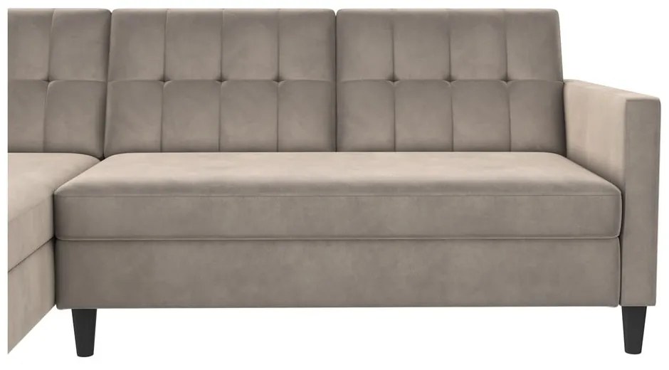 Colțar bej cu tapițerie din catifea Hartford – Støraa