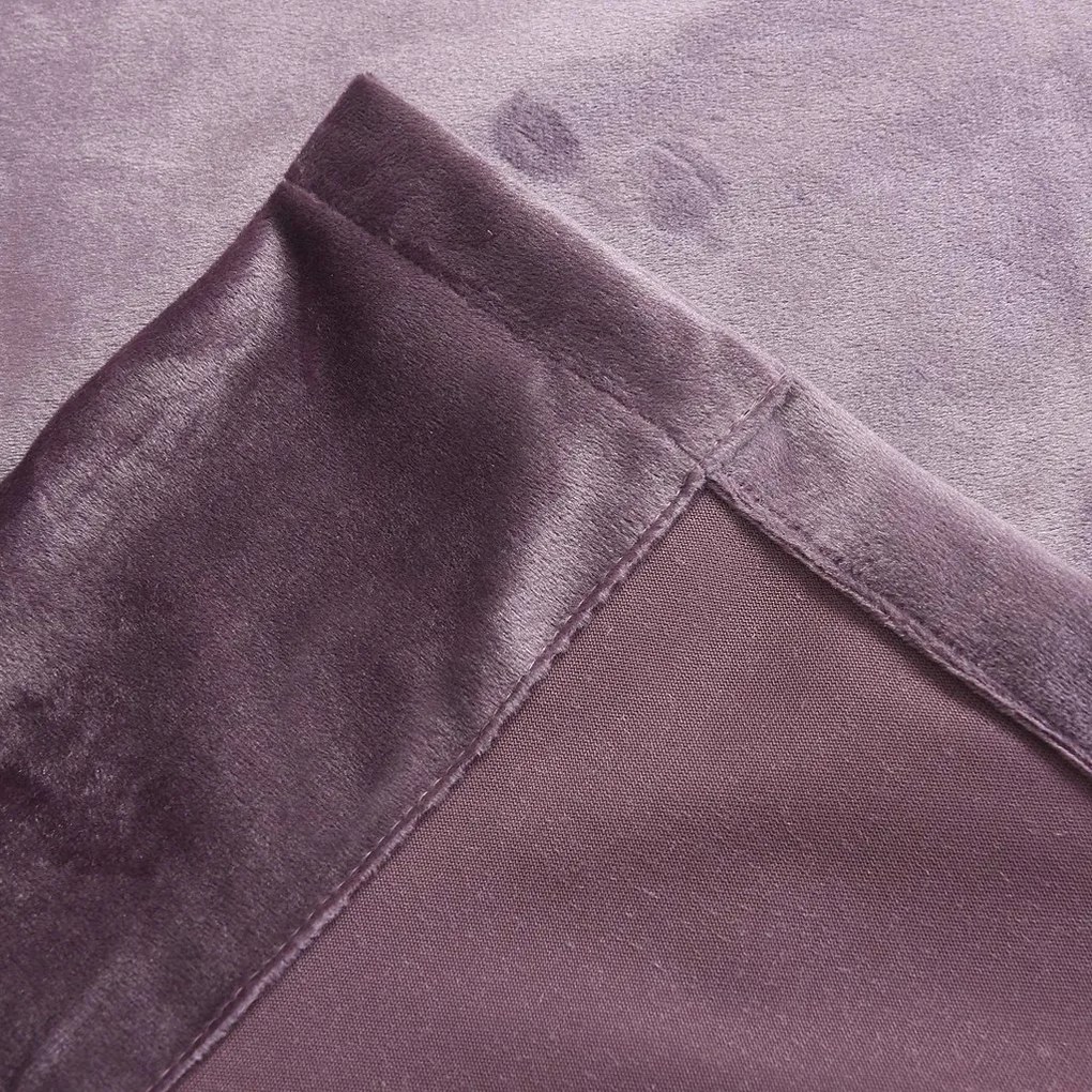 Set draperii din catifea cu rejansa transparenta cu ate pentru galerie, Madison, densitate 700 g/ml, Mov inchis, 2 buc
