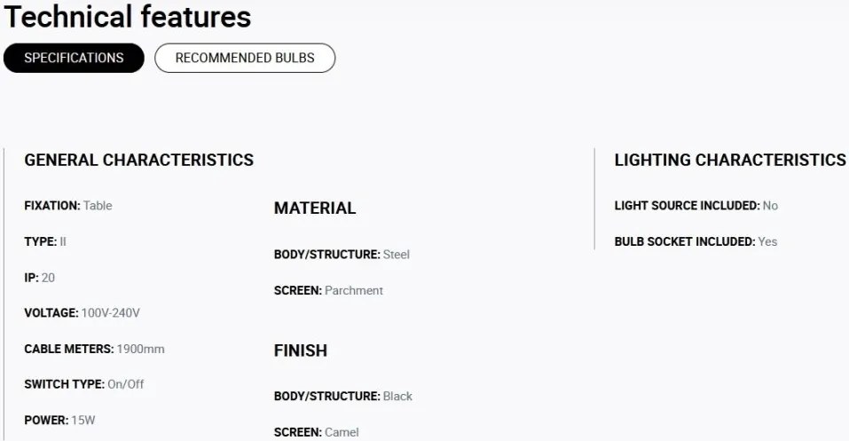 Veioza/Lampa de masa design decorativ LUANG M Black/camel