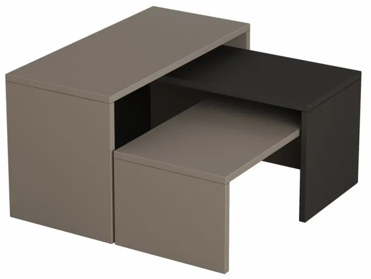 Set 3 Masute de Cafea Kanta, Mocha Deschis / Antracit