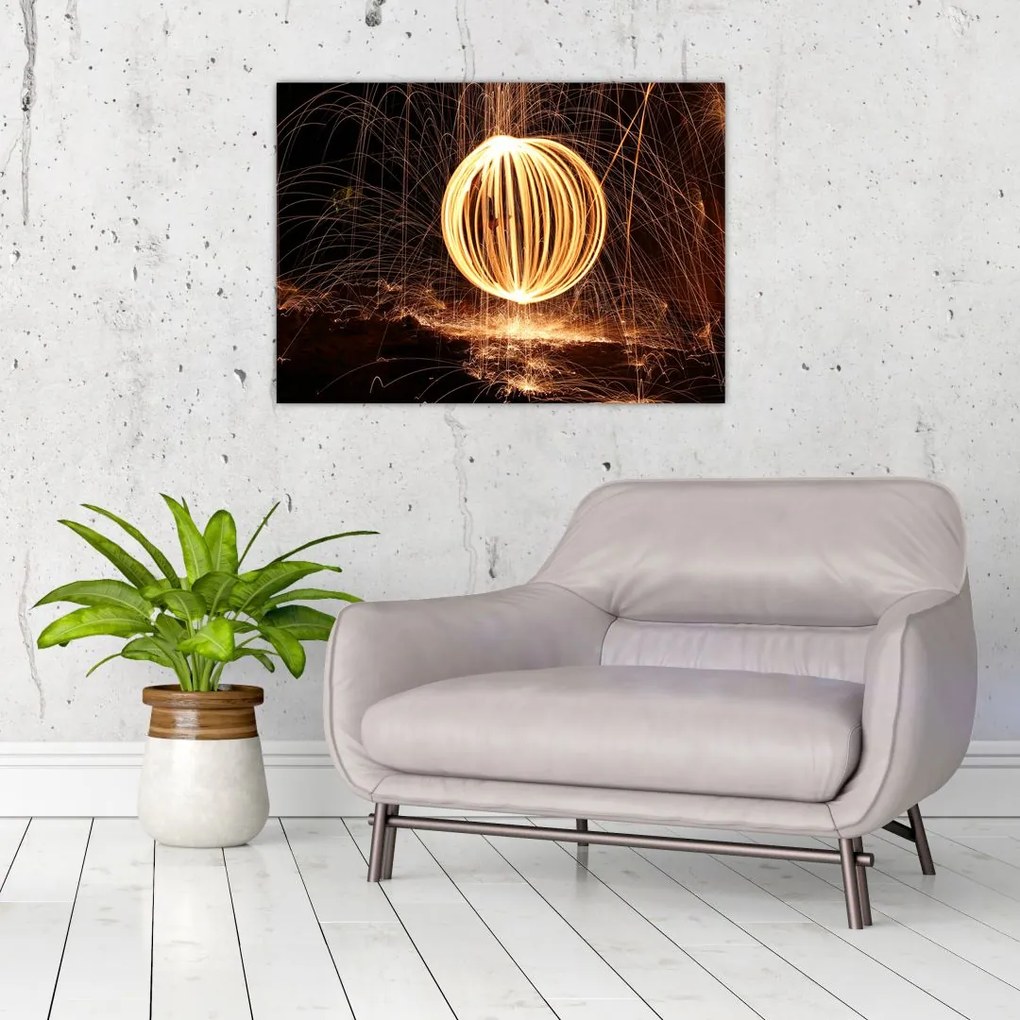 Tablou cu bilă iluminată (70x50 cm)