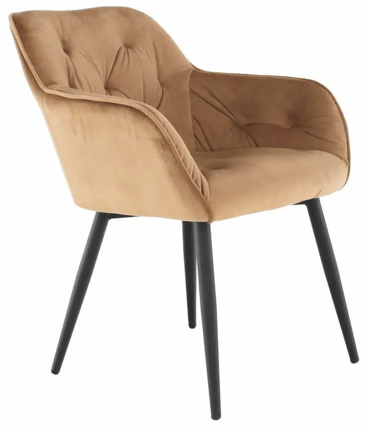 Fotoliu de design, material textil Velvet maro, BERILIO
