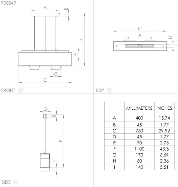 Lustră pe cablu LIBERTAD 3xE27/40W/230V Eglo 900349