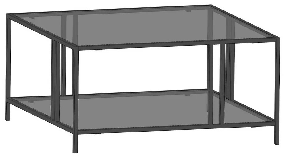 Măsuță de cafea Uranus Black cu sticlăfumurie