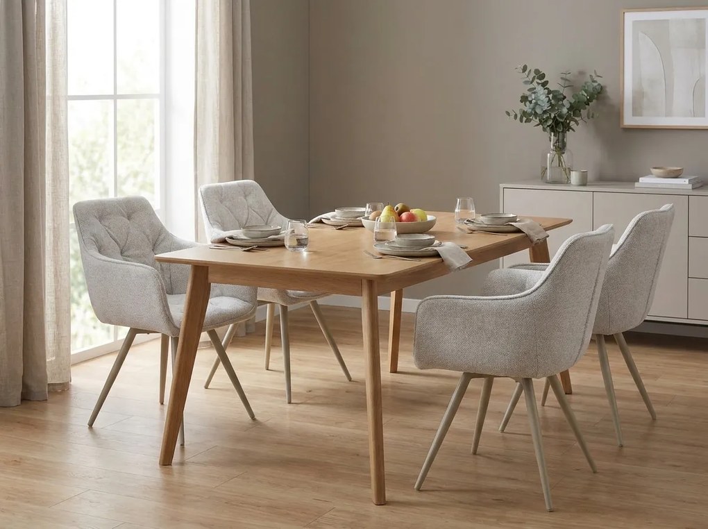 Scaun de dining pivotant MORIX, bej deschis/ casmir