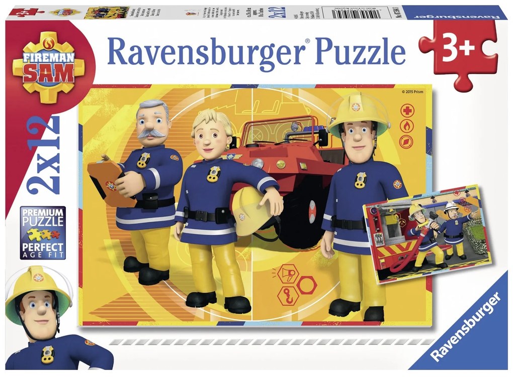 PUZZLE POMPIERUL SAM, 2X12 PIESE - RAVENSBURGER (RVSPC07584)
