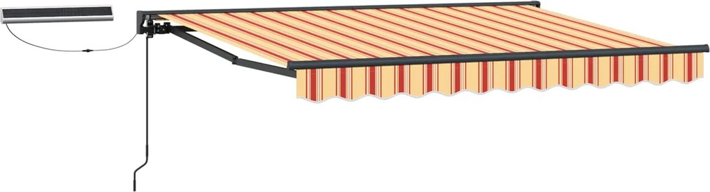 vidaXL Cort electric retractabil Galben și portocalie 3,5 x 2 m