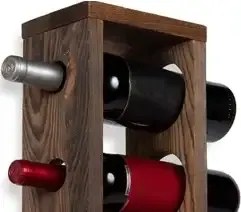 Stand sticle vin din lemn, seria wood,Homs Bar, Natur, 50 x 12 x 17 cm,700153