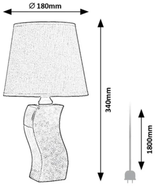 Lampa de masa ceramica albastru abajur bej Dayami