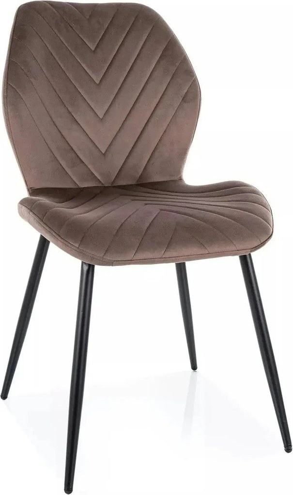 Scaun MIKE, cappuccino - Bluvel 38/negru, stofa catifelata/metal, 48x5