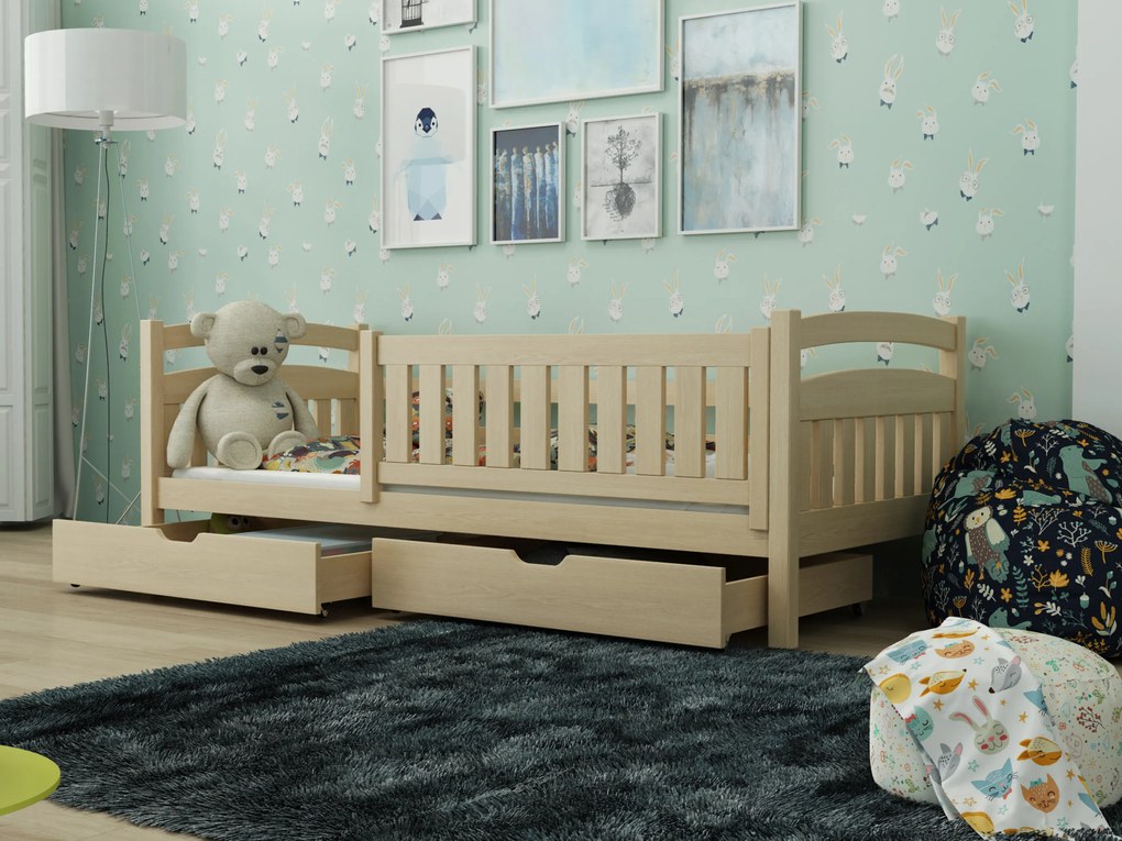 Pat pentru copii 80 x 180 cm Tarra (cu somieră și sp. depozitare) (Pin). Promo -10%. 1012836