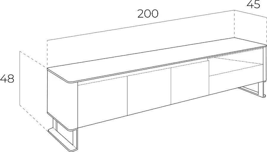 Comoda TV eleganta design LUX Walnut/Black AC-191-F