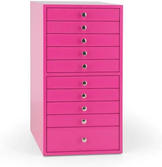 OneConcept Pompadour, roz, casetă de bijuterii, 10 sertare, 40,5 x 21,5 x 28 cm