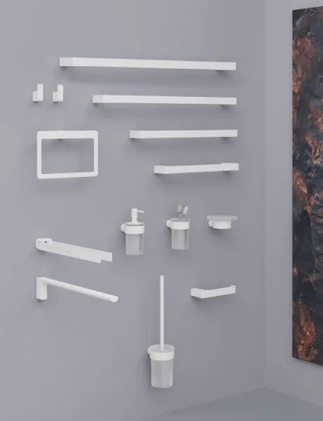 Gedy - Set de 2 cârlige de perete PIRENEI, alb mat