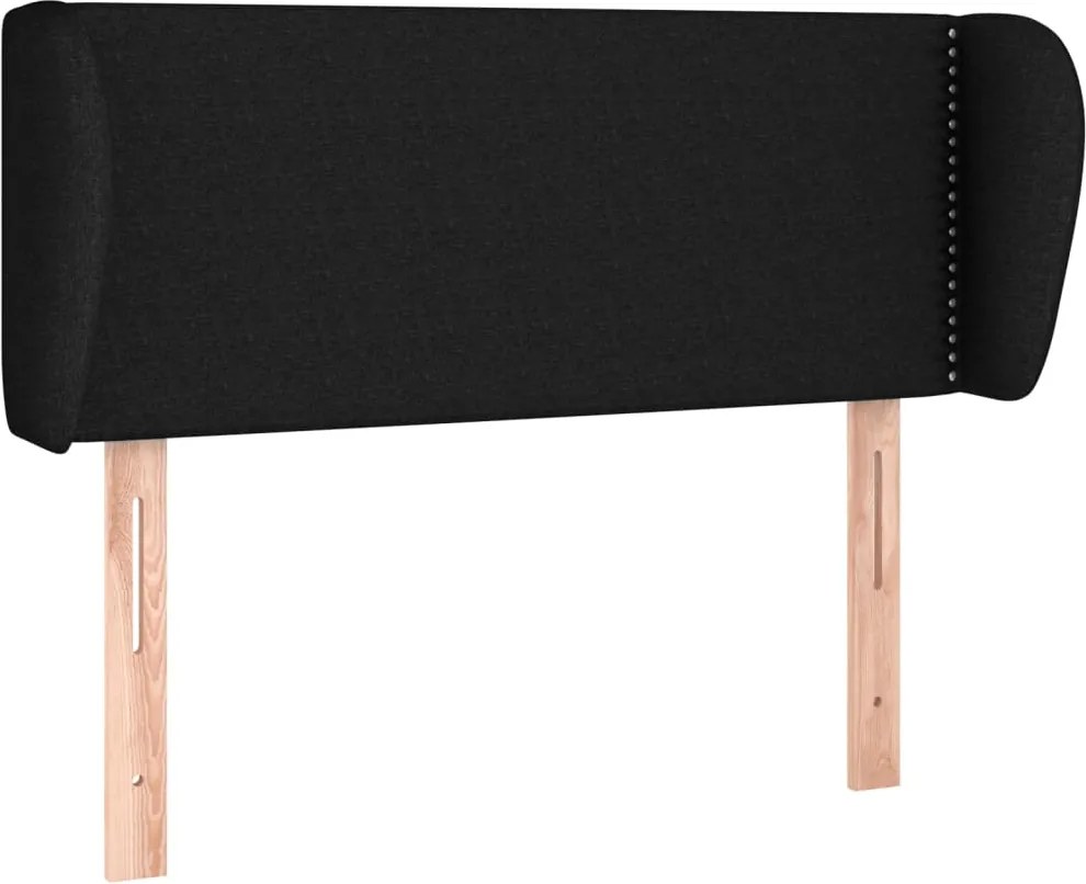 vidaXL Tăblie de pat cu aripioare negru 103x23x78/88 cm textil