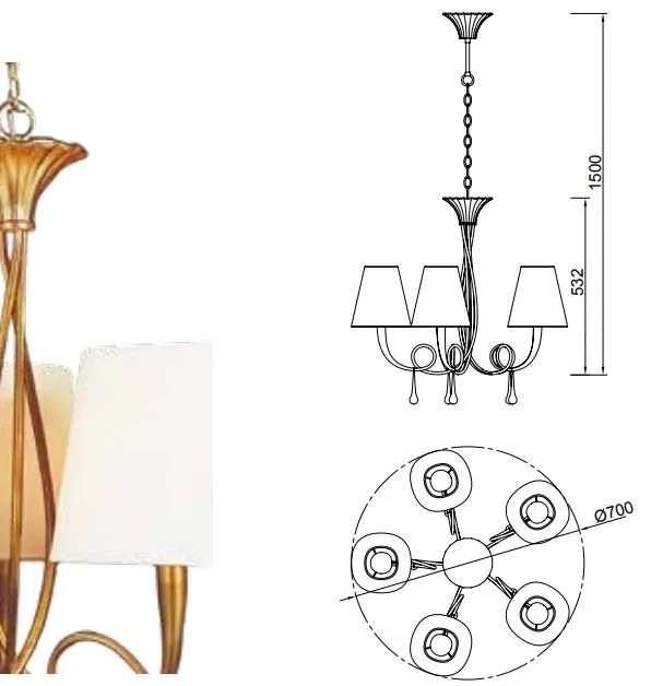 Candelabru elegant cu 5 brate Paola