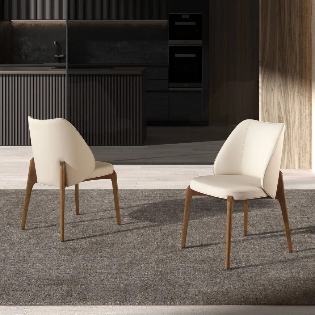 Scaun Lux tapitat cu piele sintetica Cream