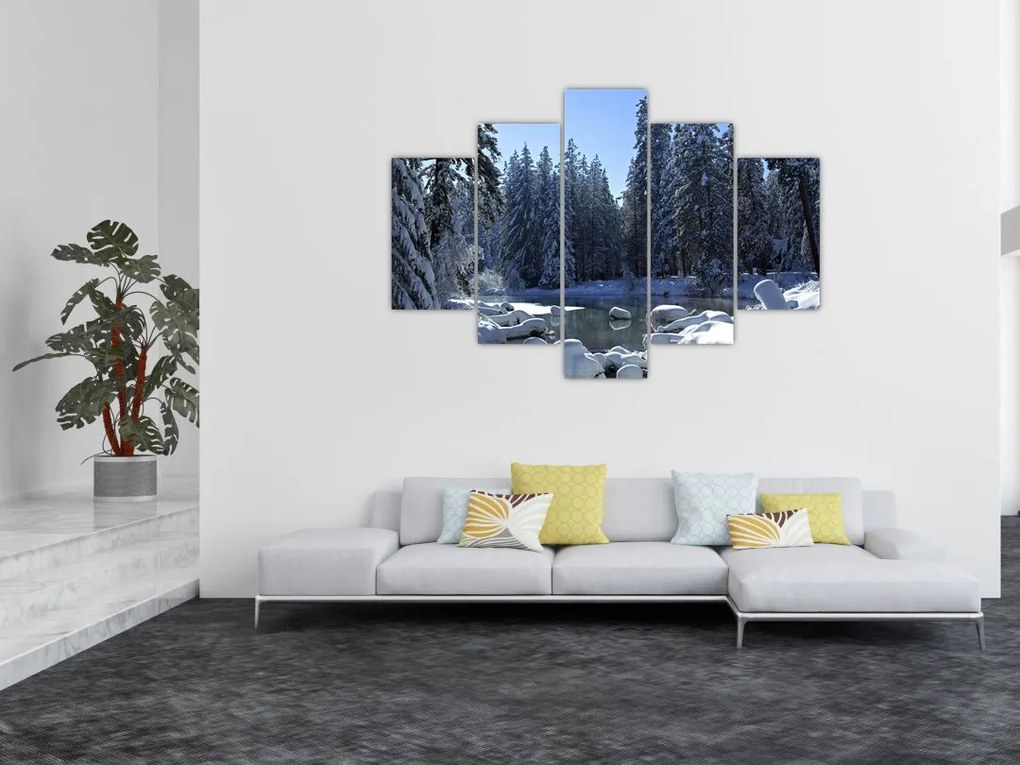 Tablou pădurii înzăpezite (150x105 cm)