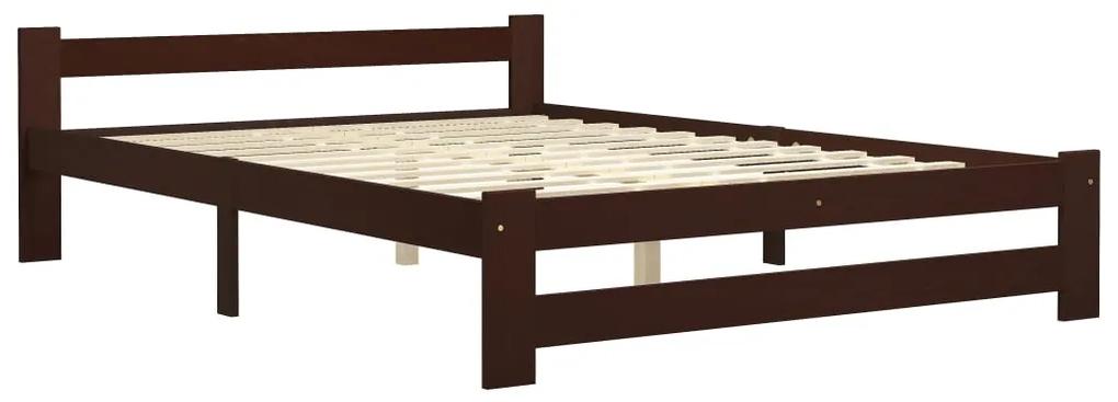 322017 vidaXL Cadru de pat, maro închis, 180x200 cm, lemn masiv de pin
