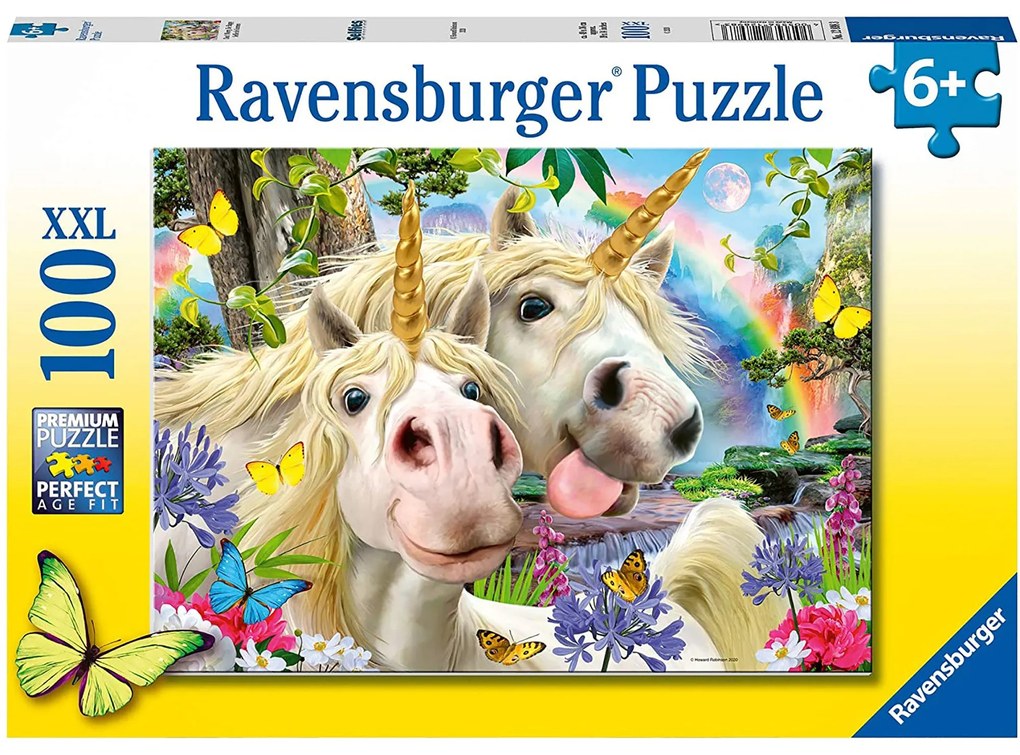 PUZZLE SELFIE CU UNICORNI, 100 PIESE - RAVENSBURGER (RVSPC12898)