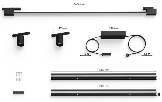 Philips Hue 3x LED lumini reglabile pentru sistem șină, 39,9W, 230V