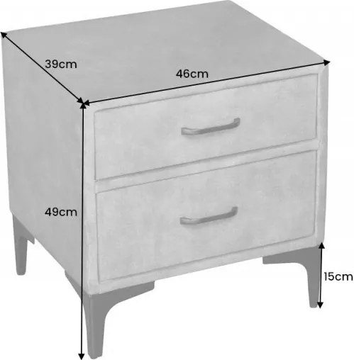 Noptiera design modern Boutique 50cm, gri inchis