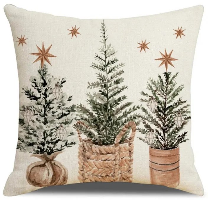 Fata de perna de Craciun NORDIC GREEN 45x45 cm, bej