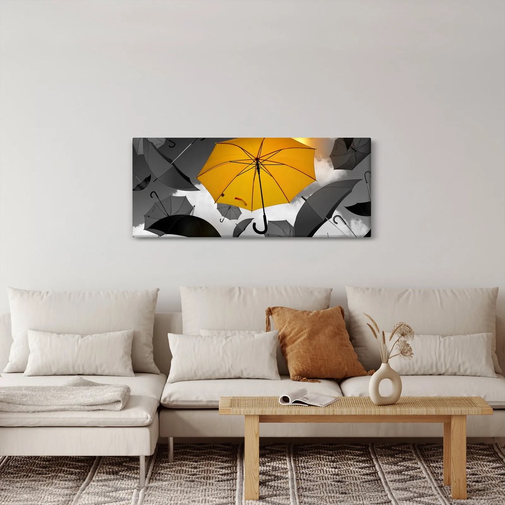 Tablou - Umbrelă galbenă (120x50 cm)
