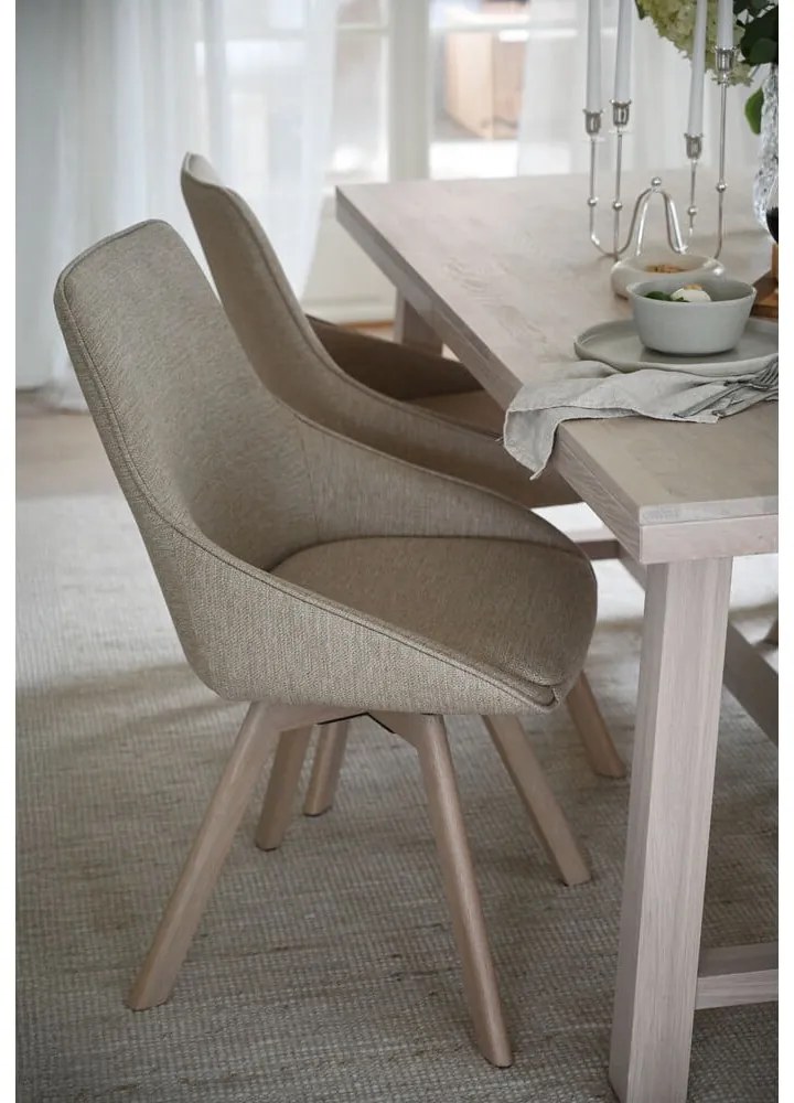 Scaune de dining bej 2 buc. Alison – Rowico