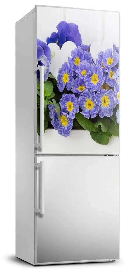 Autocolant frigider acasă flori roșii