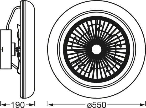 Osram - Plafonieră LED dimabilă cu ventilator SMART+, 75 W, 230 V, Wi‑Fi + telecomandă