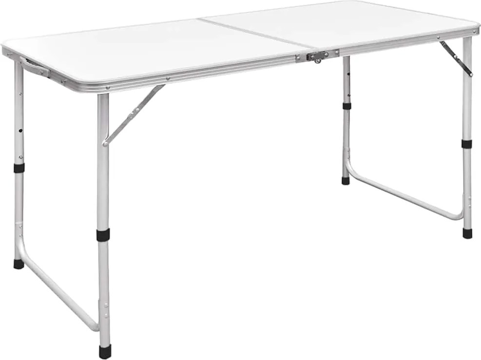 vidaXL Masă camping pliabilă reglabilă în înălțime, 120x60 cm aluminiu