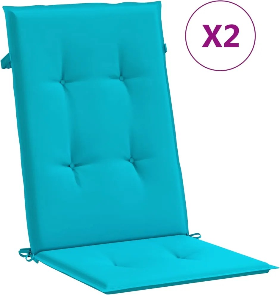vidaXL Perne de scaun spătar înalt, 2 buc., turcoaz, textil