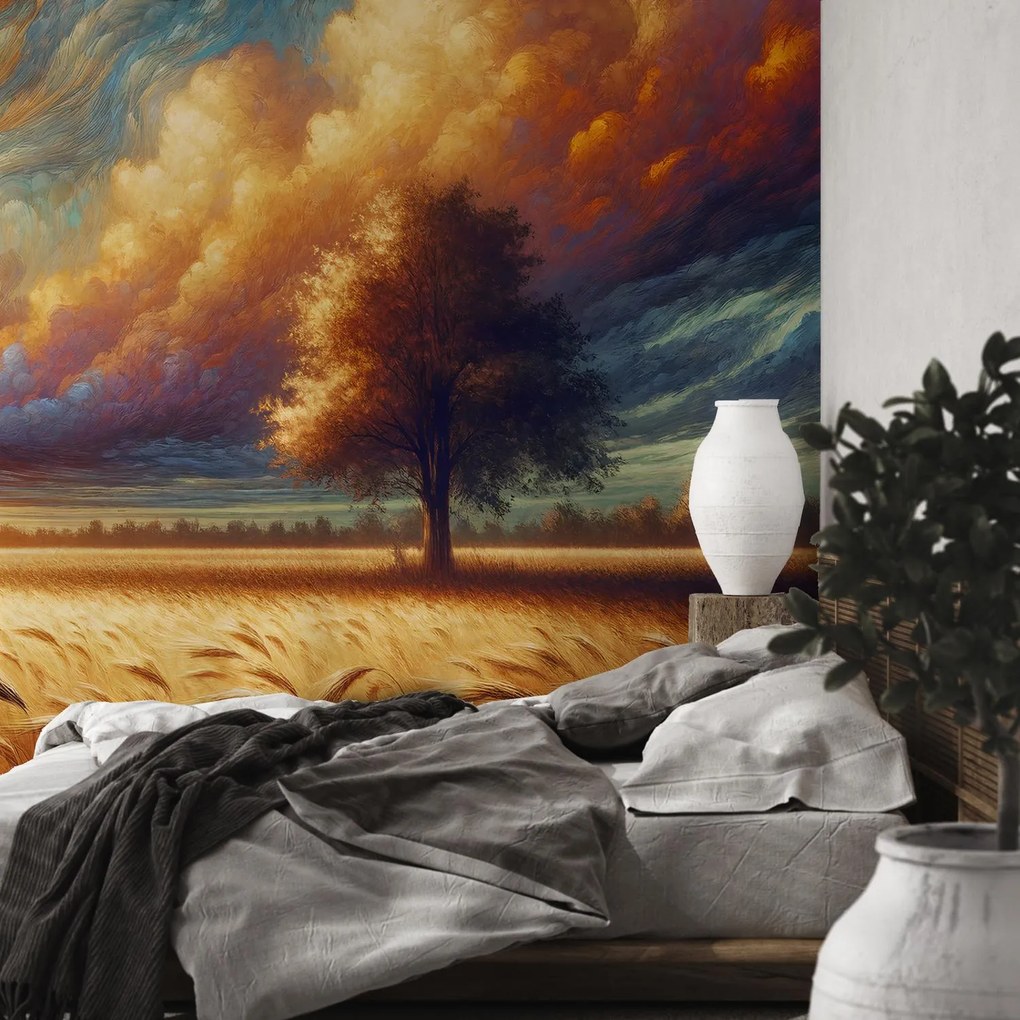 Fototapet - Copac pe câmp (147x102 cm)
