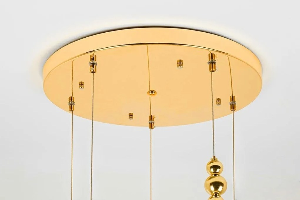 Lustra cu 5 pendule LED design modern Fluture 5 auriu