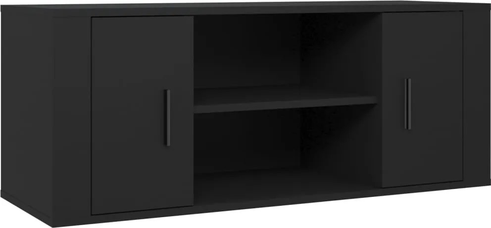vidaXL Comodă TV, negru, 100x35x40 cm, lemn prelucrat