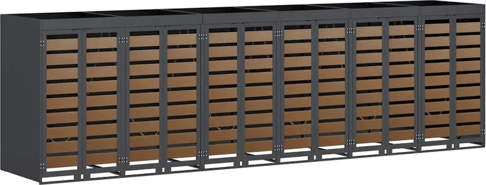 vidaXL Depozitare pentru 3 pubele Wheelie 340 x 77.5 x 115.5 cm Oțel