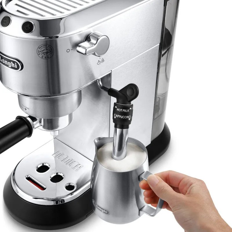 Espressor manual DeLonghi EC685.M, 1300W, 15 bar, 1.1 l, 3 adaptoare, Controlul temperaturii, Inox