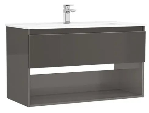 MOBILIER DAILY 100X46X56.5 ANTRACIT LUCIOS,1 SERTAR+RAFT,CU LAVOAR Antracit lucios, 1000x460 mm