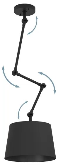 Lustră pe tijă Eglo 390112 PISTUNIO 1xE27/40W/230V negru